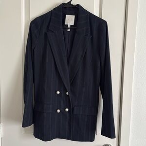 Leith Blue Pin-Stripe Blazer - Size Small